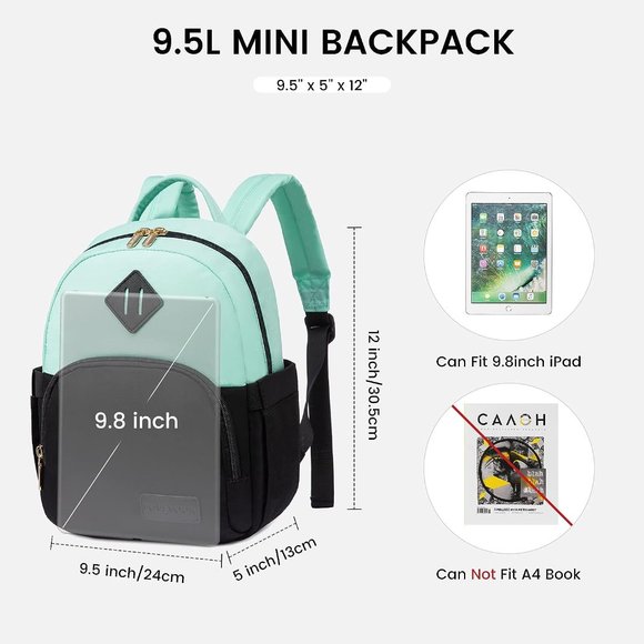 Women Black Cyan Blue Polyester Light Weight Small Waterproof Mini Backpack main image 9